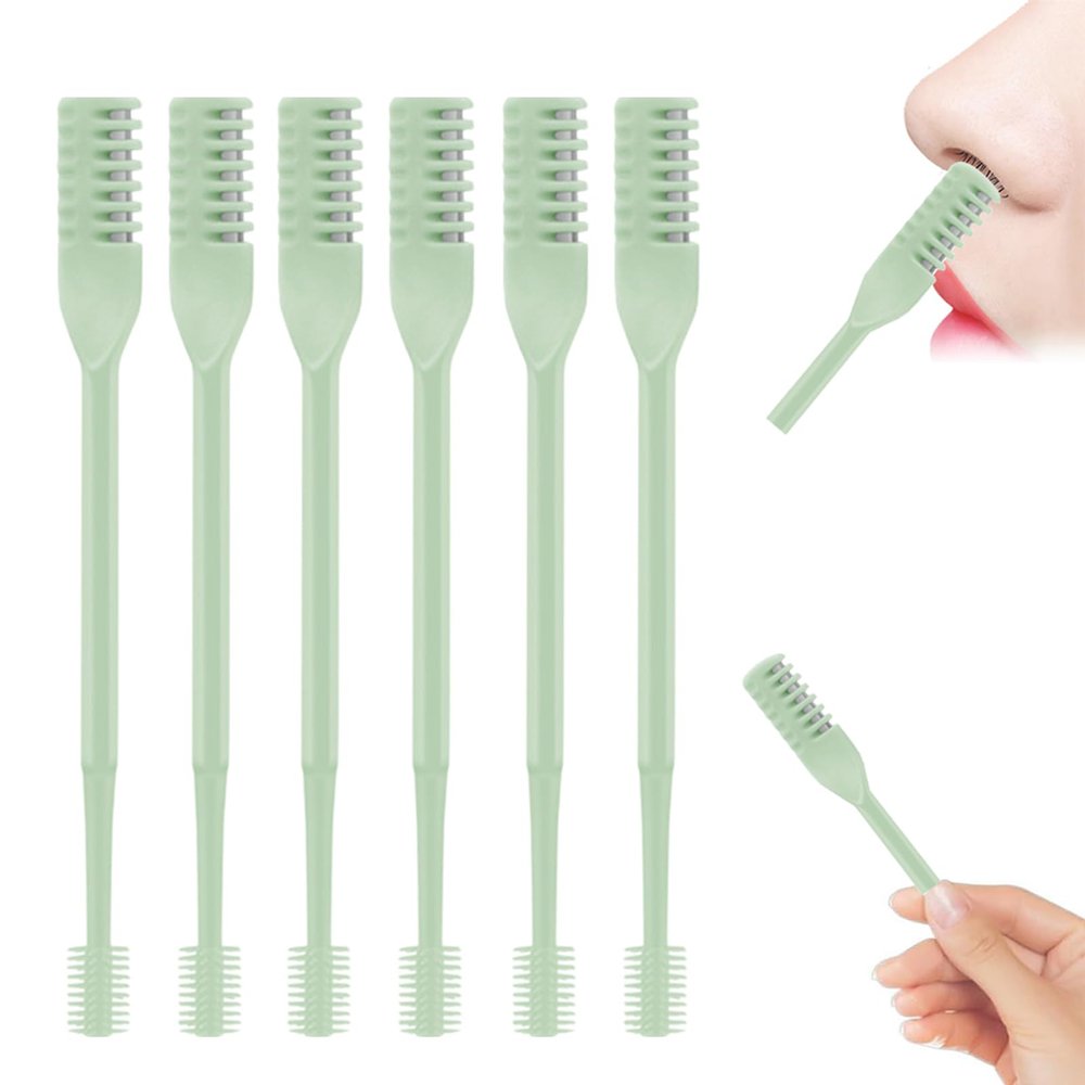 2-in-1 Nasal Hair Cutter, 2025 Upgraded Manual 360 Rotating Nostril Hair Removal Tool with Storage Box, Nose Hair Trimmer Travel Essentials for Women and Men (Green, 6)