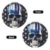 DDTKLSNV Blue Stripe Stars Skull Compact Mirror Small Pocket Pu Leather Makeup Mirrors 1x/2x Magnifying Portable Pocket Mirror for Women Girls view 2