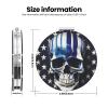 DDTKLSNV Blue Stripe Stars Skull Compact Mirror Small Pocket Pu Leather Makeup Mirrors 1x/2x Magnifying Portable Pocket Mirror for Women Girls view 3