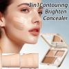 Cream Concealer Palette 3-Color - Smooth Blendable Texture, Long-Lasting Coverage, Multi-Purpose Contouring | Corrector For Blemishes, Redness, Imperfections, Makeup, Beauty, Skin Tone Enhancement view 2