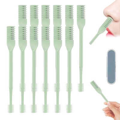 2-in-1 Nasal Hair Cutter, 2025 Upgraded Manual 360 Rotating Nostril Hair Removal Tool with Storage Box, Nose Hair Trimmer Travel Essentials for Women and Men (Green, 12)