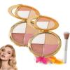 Highlighting Eye & Cheek Highlighting Eye & Cheek with Brush, 4-In-1 Highlight Makeup for Blush, Eyeshadow and Highlighter Makeup (2PCS) view 1