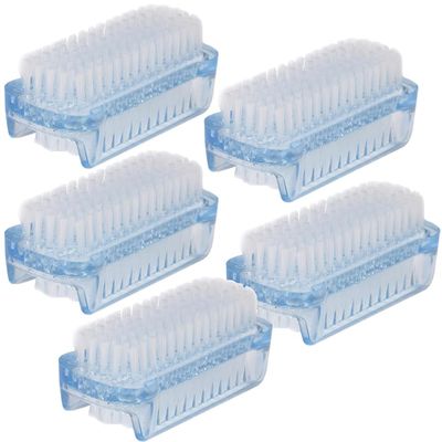 1/3/5Pcs Double-Sided Nail Cleaning Brush, Manicure and Pedicure Tool, Ideal for Fingernails and Toenails (blue,5)