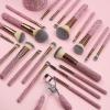 Stlalsa-Professional Makeup Brush Set, 23 Pieces, Pink and White Synthetic Brushes with Diamond Handle, for Powder, Contour, Eyeshadow Application (rosa) view 3