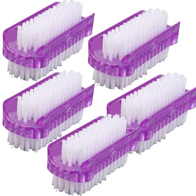 1/3/5Pcs Double-Sided Nail Cleaning Brush, Manicure and Pedicure Tool, Ideal for Fingernails and Toenails (purple,5)