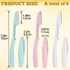 Winsyison 6pcs Foldable Eyebrow Razor, Stainless Steel Folding Eyebrow Trimmers Razors, Portable Mild Facial Hair Removal Shavers Tools for Women Men- Pink & Green & White view 2