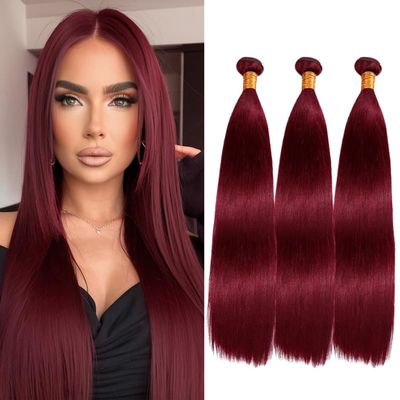 Burgundy Bundles Human Hair 99J Straight Bundles 8 10 12inch Brazilian Hair 3 Bundle Wine Red Virgin Remy Hair Weave 300g/pack