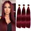 Burgundy Bundles Human Hair 99J Straight Bundles 8 10 12inch Brazilian Hair 3 Bundle Wine Red Virgin Remy Hair Weave 300g/pack view 1