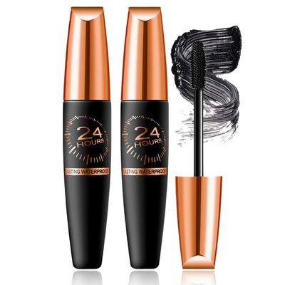 2025 New Waterproof Silk Fibre Thick Lengthening Mascara, Iron Wand Mascara Curling Eyelashes Iron Mascaras with No Flaking, Long-Lasting 4D Curling Silk Fiber Lash Mascaras for Women Eyes Makeup (2)