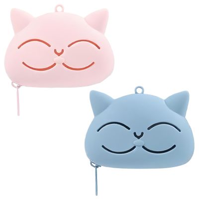 2 Pieces Cat-Shaped Silicone Makeup Sponge Holder - Breathable, Quick Drying, Shatterproof Storage Organizer for Powder Puffs and Blenders