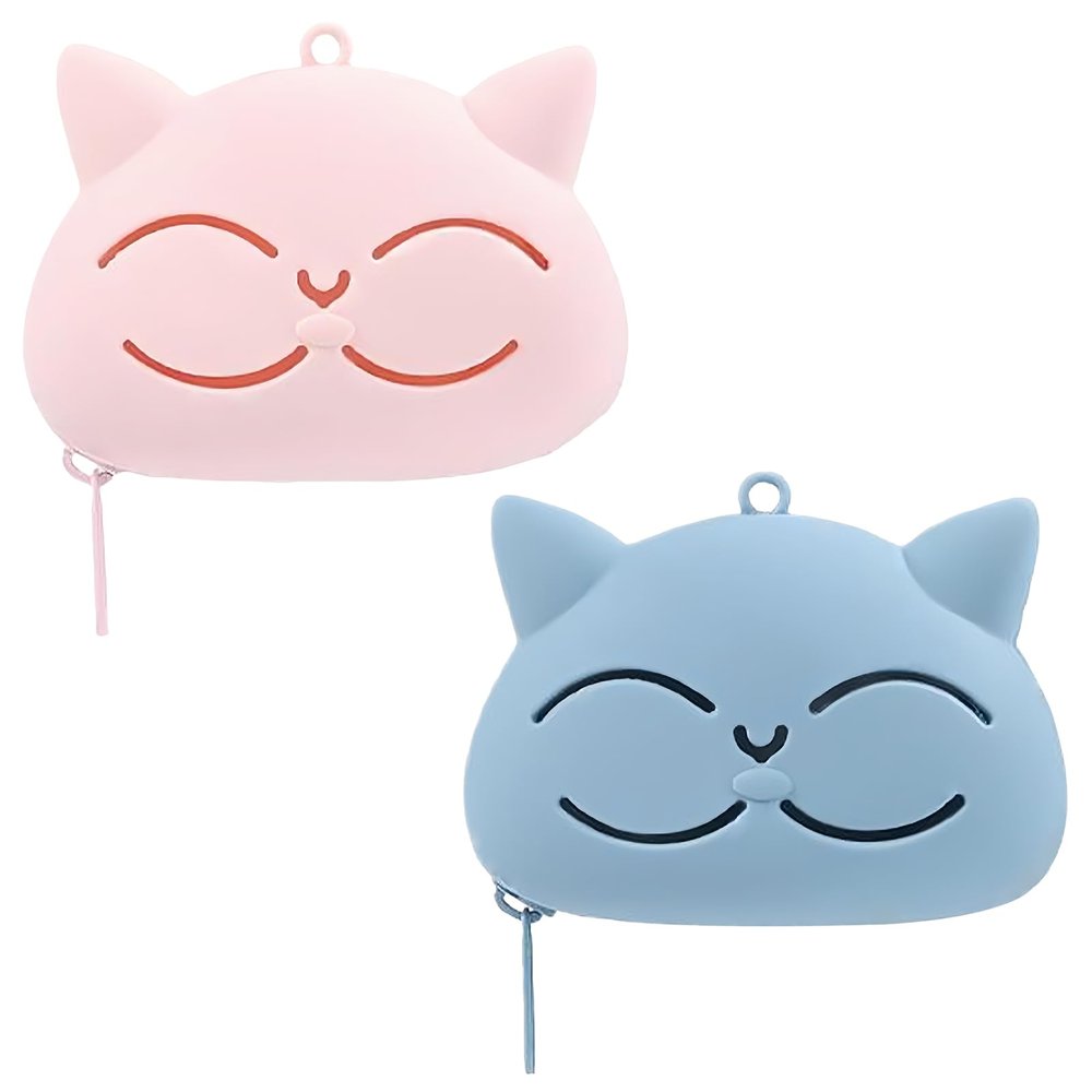 2 Pieces Cat-Shaped Silicone Makeup Sponge Holder - Breathable, Quick Drying, Shatterproof Storage Organizer for Powder Puffs and Blenders