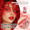 DAGEDA Red Body Glitter Stick,Sparkly Face Glitter Makeup,Holographic Hair Glitters Mermaid Makeup Rave Outfits for Women, Shimmer Face Paint Stick Singer Concert Accessories view 2