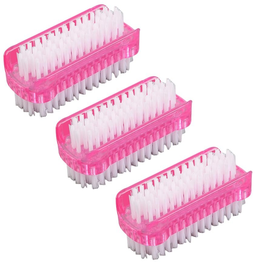 1/3/5Pcs Double-Sided Nail Cleaning Brush, Manicure and Pedicure Tool, Ideal for Fingernails and Toenails (pink,3)