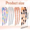 4 Pcs Large French Pins for Thick Hair 3-Prong Hair Forks Retro U Shaped Hair Pins for Women French Twist Hairs Pin Clips Chignon Pin Hairstyle Accessories (Blue Mermaid Light Tortoise Pink) view 2