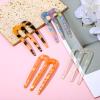 4 Pcs Large French Pins for Thick Hair 3-Prong Hair Forks Retro U Shaped Hair Pins for Women French Twist Hairs Pin Clips Chignon Pin Hairstyle Accessories (Blue Mermaid Light Tortoise Pink) view 4