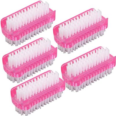 1/3/5Pcs Double-Sided Nail Cleaning Brush, Manicure and Pedicure Tool, Ideal for Fingernails and Toenails (pink,5)