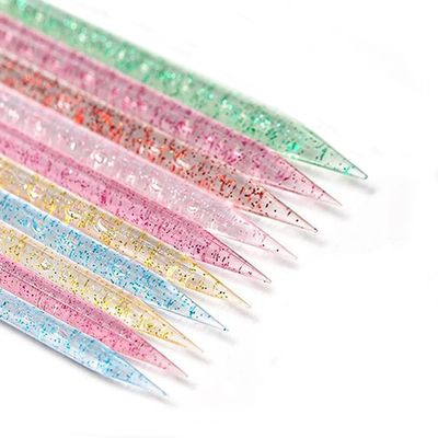 10/50/100Pcs Reusable Crystal Stick Double End Nail Art Cuticle Pusher Cuticle Remover Tool Pedicure Care Nails Manicures Tools (Multicolor,10)
