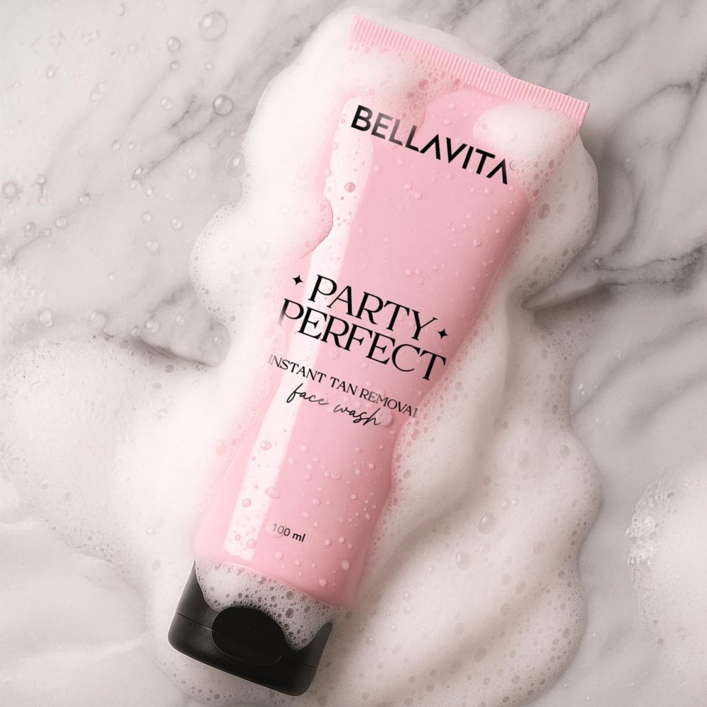 BE.LLA-V.ITA Party Perfect Instant Tan Removal Face Wash, 100ml, Sulphate-Free Formula, Gentle Exfoliating Cleanser