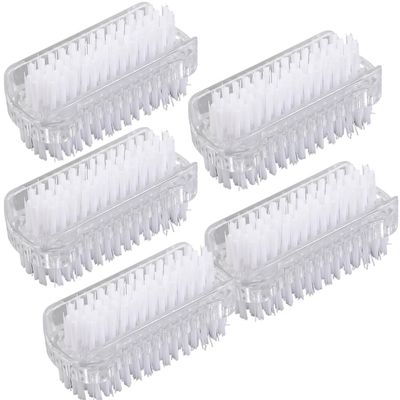 1/3/5Pcs Double-Sided Nail Cleaning Brush, Manicure and Pedicure Tool, Ideal for Fingernails and Toenails (clear,5)
