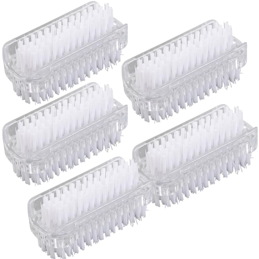 1/3/5Pcs Double-Sided Nail Cleaning Brush, Manicure and Pedicure Tool, Ideal for Fingernails and Toenails (clear,5)