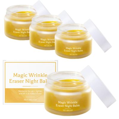 Magic Wrinkle Eraser Night Blam, Anti Aging Night Cream, With Rosehip & Marigold Extract, Intensive Overnight Balm for Fade Fine Lines Lift & Firm Moisturize Nourish Rejuvenate Skin (4)