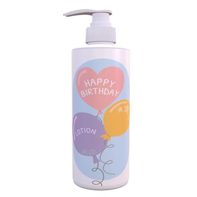 Birthday Lotion Pastel Balloons | Fresh Green Tea & Lemon Scent | 4 Pack 16 oz Pump | Cute Party Favor Bathroom Decor | Paraben-Free, Made in USA