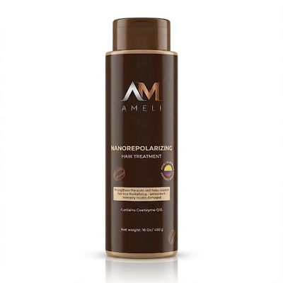 AM AMELI - Hair Repair Mask with Keratin & Coenzyme Q10  AMELI Nanorepolarizing Treatment for Damaged Hair  3-Minute Deep Conditioner  2 fl oz  Paraben Free
