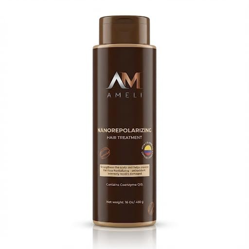 AM AMELI - Hair Repair Mask with Keratin & Coenzyme Q10 AMELI Nanorepolarizing Treatment for Damaged Hair 3-Minute Deep Conditioner 2 fl oz Paraben Free