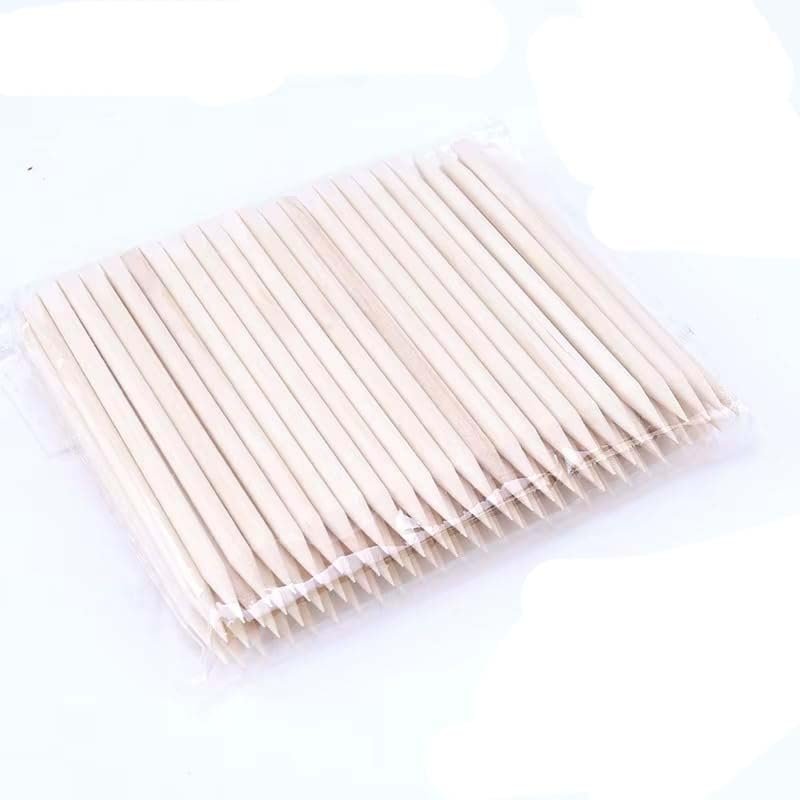 100/50pcs Nail Art Pusher Orange Wood Sticks Cuticle Pusher Remover Rhinestones Dotting Removal Manicure Pedicure Care Tools (88mm-100pcs)
