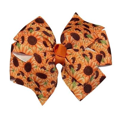 Autumn Flowers Pinwheel Hair Bow
