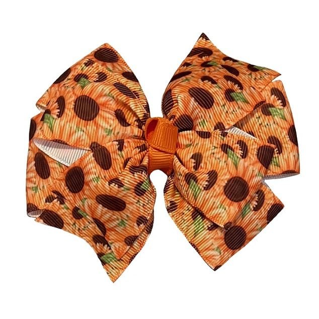 Autumn Flowers Pinwheel Hair Bow