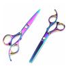 5.5/6-Inch Rainbow Hair Cutting & Thinning Scissors, Professional Barber Hairdressing Shears view 1