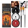 Halloween Makeup - White Foundation Black Red Face Body Paint with Brushes | Halloween Make-up Set for Themed Party Women Men Stage Performance Haunted House view 1