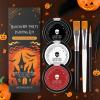 Halloween Makeup - White Foundation Black Red Face Body Paint with Brushes | Halloween Make-up Set for Themed Party Women Men Stage Performance Haunted House view 3