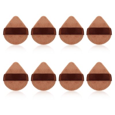 8pcs Triangle Powder Puff, Mini Powder Puff, Setting Powders Puffs, Triangle Makeup Powders Puffs, Soft Plush Setting for Face Reusable Velvet for Flawless Application for Women Girls