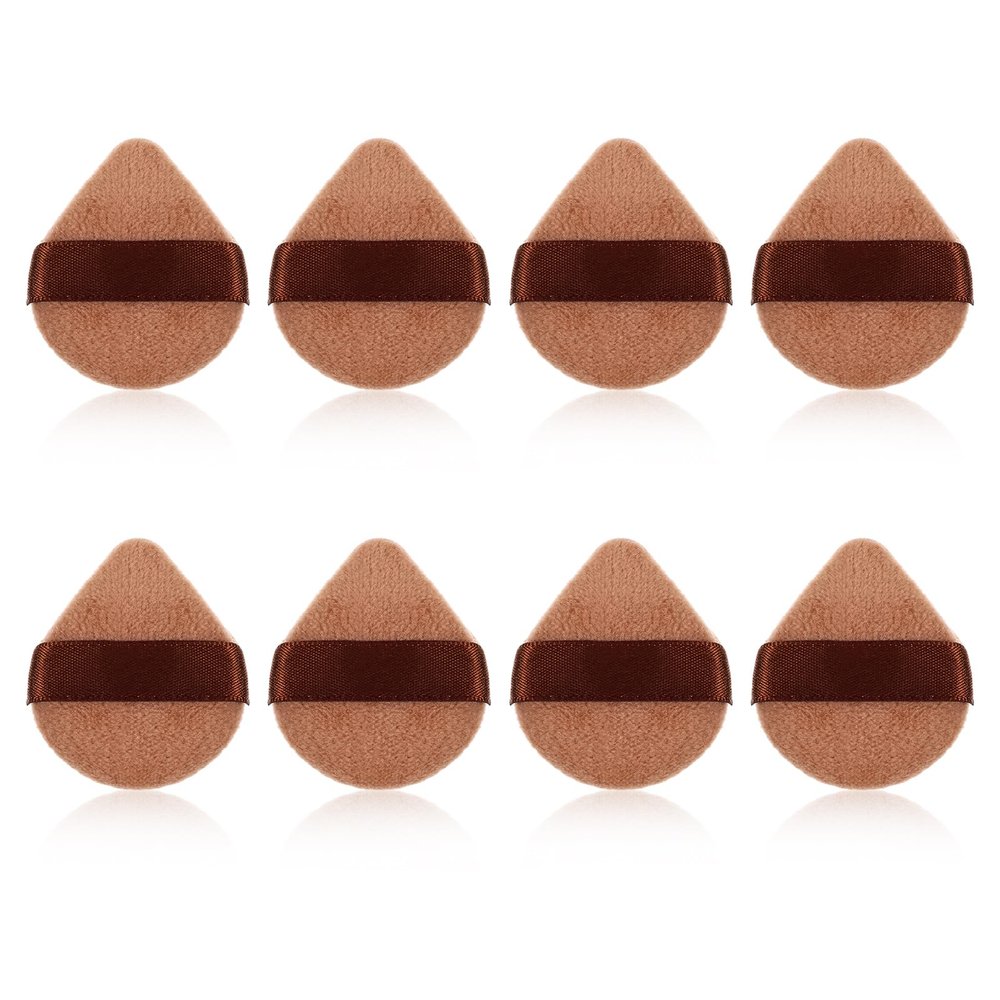 8pcs Triangle Powder Puff, Mini Powder Puff, Setting Powders Puffs, Triangle Makeup Powders Puffs, Soft Plush Setting for Face Reusable Velvet for Flawless Application for Women Girls
