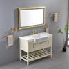 48x30 Inch LED Front Lit Bathroom Mirror with Metal Frame, Wall Mounted Vanity Mirror with Touch Control, Anti Fog, 3 Color Lighting Modes, Dimmable Design for Modern Bathrooms view 1