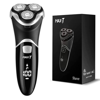 Electric Razor MAXT for Men Rechargeable IPX7 Waterproof Wet & Dry Electric Shaver with Pop up Trimmer and LED Display for Dad Husband