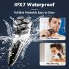 Electric Razor MAXT for Men Rechargeable IPX7 Waterproof Wet & Dry Electric Shaver with Pop up Trimmer and LED Display for Dad Husband view 4