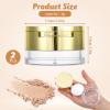 2 Pcs 6G Mini Loose Powder Container with Puff, Empty Mini Makeup Containers, Reusable Plastic Powder Compact with Mirror, Travel-Friendly Small Powders Box(Gold, Silver) view 2