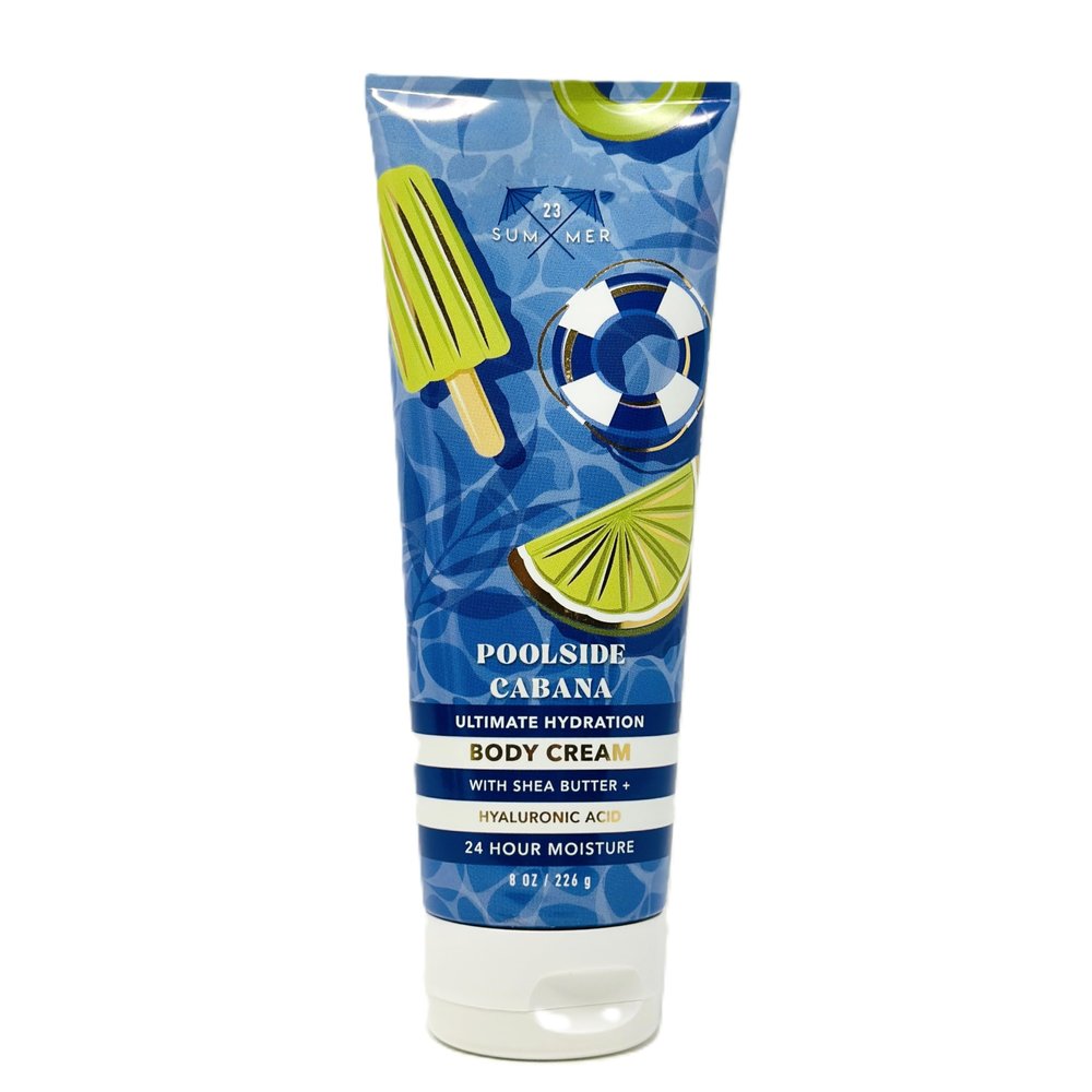 Bath and Body Ultimate Hydration Body Cream 24 Hr Moisture (8 OZ / 226 g, Poolside Cabana)
