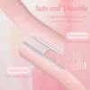 Eyebrow Trimmer Scissors,4 in 1 Eyebrow Grooming Kit,Including Clean Brush,Tweezers,Eyebrow Scissors with Comb,Razor,Fast Drawing Eyebrow Design Ruler,Storage Bag,for Women and Men (Pink) view 3