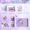 Spa Gifts for Women 7 Pcs Home Spa Kit Lavender Bath Set,Spa Gift Baskets Self Care Gifts Spa Gifts for Women Birthday,Mothers Day Basket Easter Christmas Bath Set view 2