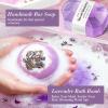 Spa Gifts for Women 7 Pcs Home Spa Kit Lavender Bath Set,Spa Gift Baskets Self Care Gifts Spa Gifts for Women Birthday,Mothers Day Basket Easter Christmas Bath Set view 3