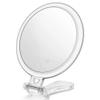 40x Magnifying Mirror, Travel Hand Mirrors with Handle - Double Side Handheld Mirror with 1X 40X Magnification Adjustable Handle/Stand, Hand Held Foldable Travel Mirror for Makeup (Transparent) view 1