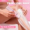 Bikini Trimmer for Women, IPX7 Waterproof, Painless Rechargeable Electric Razor Remover, 2-in-1 Facial & Pubic Hair Removal for Sensitive Skin, Portable Travel Size, Womens Gift, Pink view 4