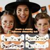 12pcs Halloween Glitter Freckles Face Tattoos Makeup Patches with Pumpkin, Bat, Spider, Witch, Skull, Love Heart, Flowers Design, Face Temporary Tattoos for Adults Kids Rave Accessories view 4
