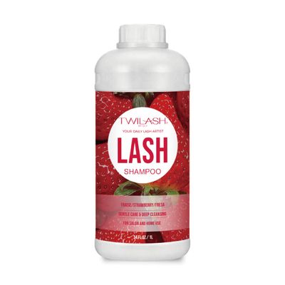 TWILASH BY DLY Lash Shampoo Bulk, Eyelash Cleanser for Extensions 2 Liters, Non-irritating or Burning Eyelid Foaming Cleanser for Professional Salon and Home Use (Strawberry-1L)