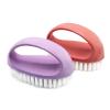 Hitefu 2 Pcs Small Scrub Brush, Multi-Purpose Scrubber Cleaner Brush, Lightweight Nylon Brushes with Soft Bristles for Bathroom/Kitchen/Floor (Pink & Purple) view 1