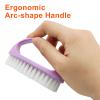 Hitefu 2 Pcs Small Scrub Brush, Multi-Purpose Scrubber Cleaner Brush, Lightweight Nylon Brushes with Soft Bristles for Bathroom/Kitchen/Floor (Pink & Purple) view 3